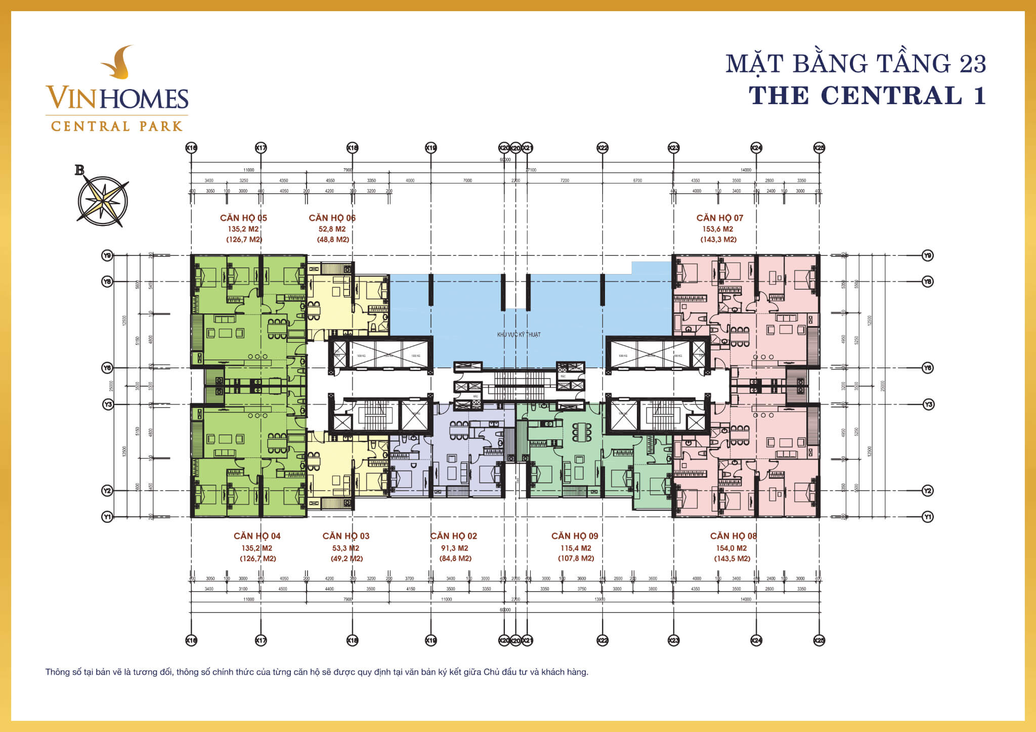 Layout Central 1 Tầng 23
