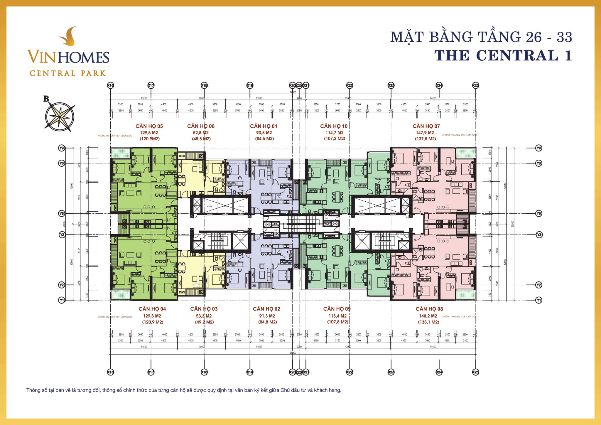 Layout Central 1 Tầng 26–33